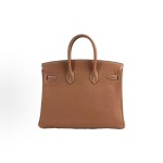 HERMES Birkin 25 Gold buckle Platinum handbag 25 Women\'s Edition 37 Gold Brown